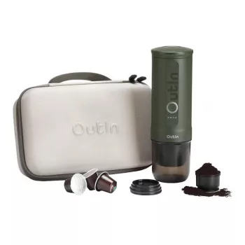 Outin Nano 7500mAh draagbare koffiemachine set (groen) + beschermhoes