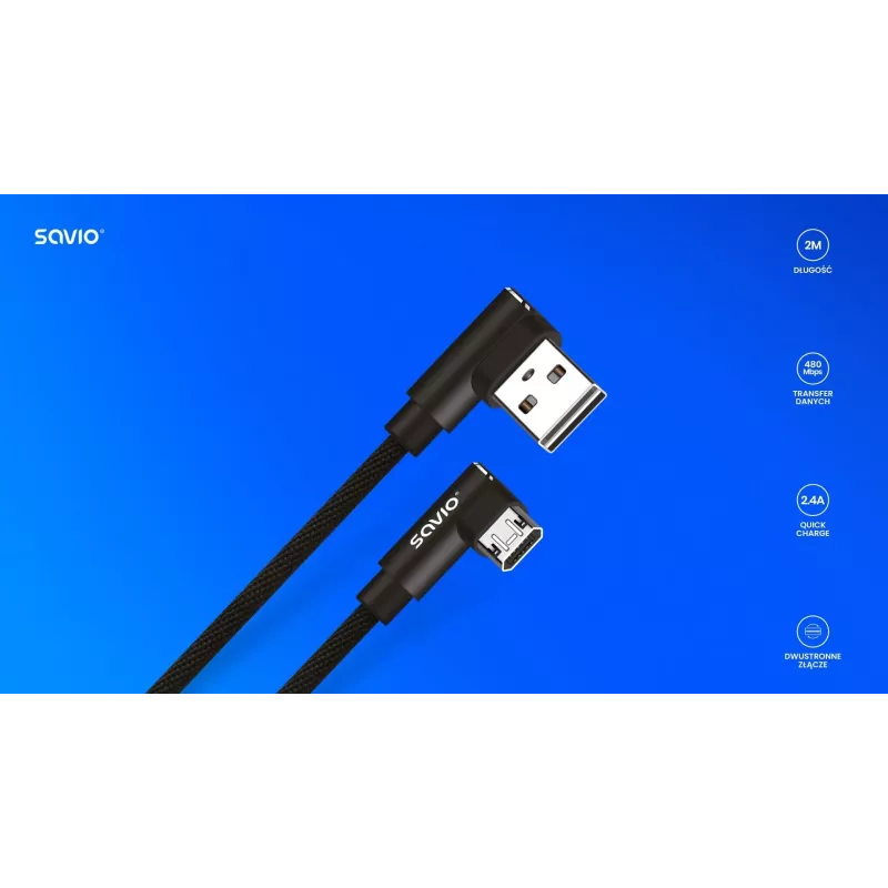SAVIO CL-162 mobiele-telefoonkabel zwart