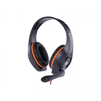 Bedrade gaming-headset GEMBIRD GHS-05-O, omsluitend, 20–20000 Hz, 2 m kabel, 250 g, oranje/zwart