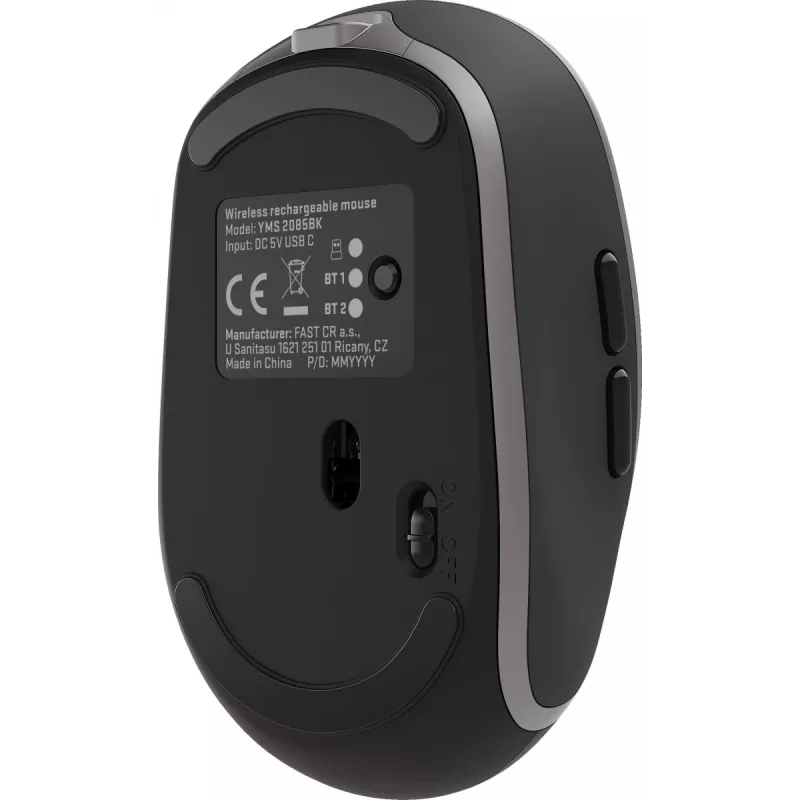 Dual WiFi+Bluetooth draadloze muis, oplaadbare accu, 5 knoppen