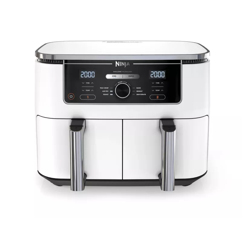 Ninja AF400EU Double heteluchtfriteuse 9,5 L 2470 W wit, draai- en touchbediening