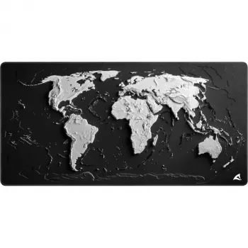 Gaming-muismat Sharkoon SKILLER SGP40 D14, world-map-ontwerp, zwart/wit, 1000 x 500 mm