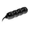 Tracer PowerCord verlengsnoer, 4 stopcontacten, 3 m, zwart
