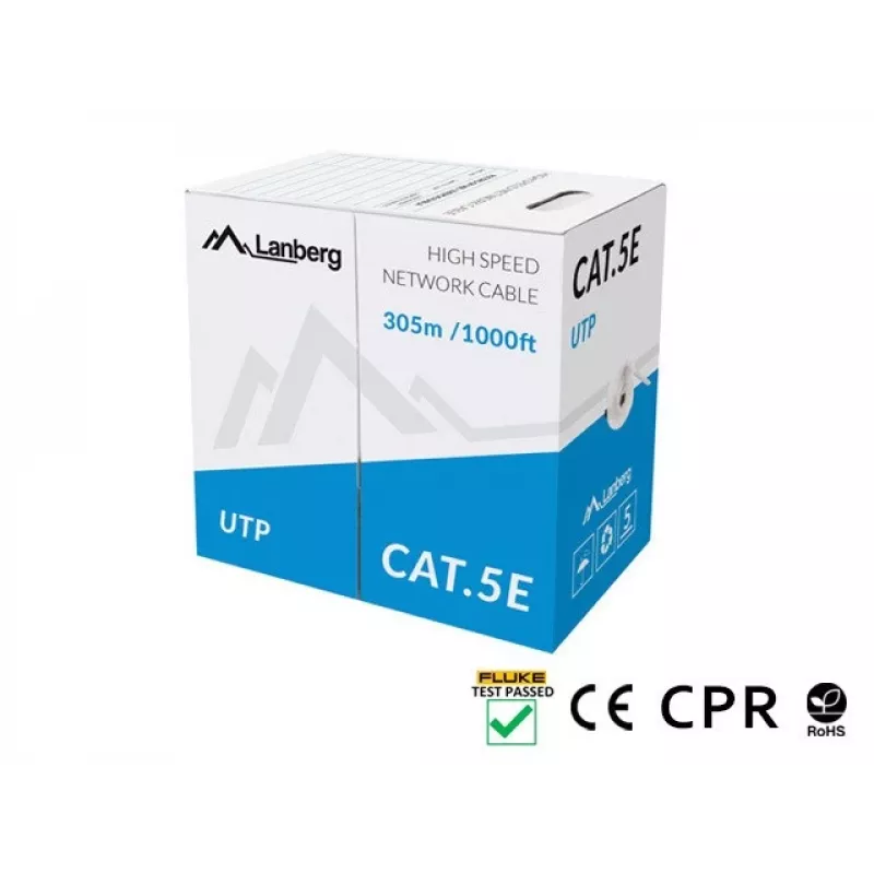 Netwerkkabel Lanberg LCU5-11CU-0305-S U/UTP Cat5e 305 m grijs