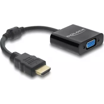 DELOCK HDMI-male-naar-VGA-female adapterkabel — HDMI (male) naar VGA (female), zwart