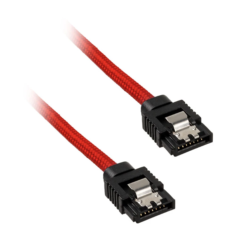 Corsair CC-8900254 Premium Sleeved SATA-kabel, SATA (M) naar SATA (M), 60 cm, rood (2 stuks)