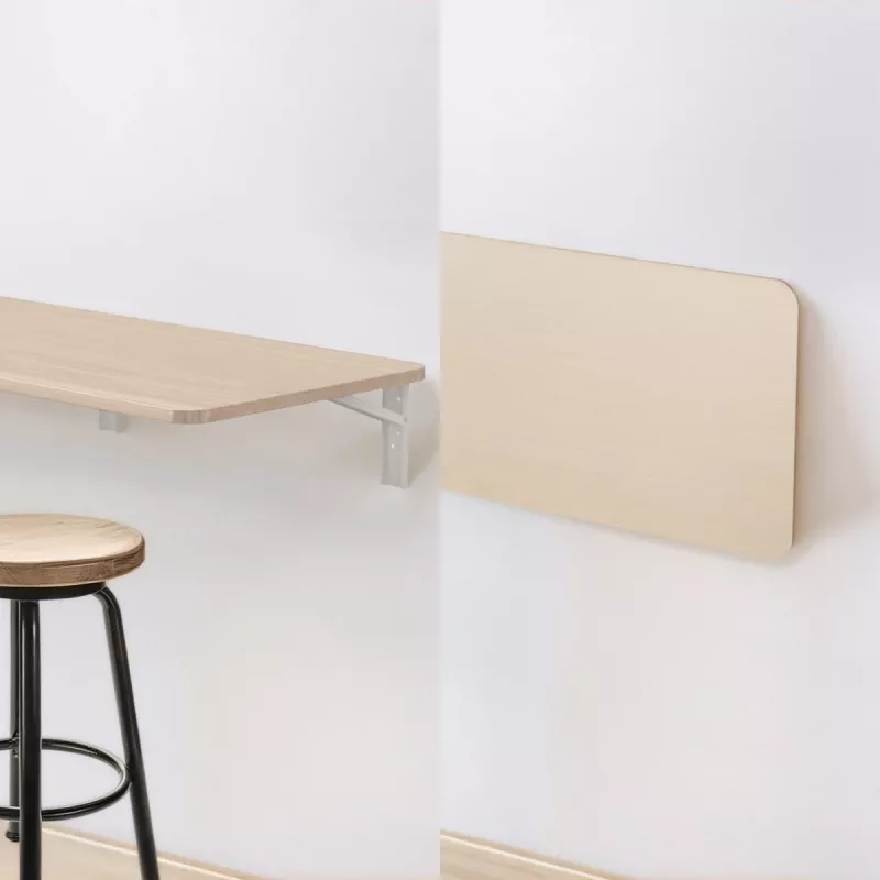 Maclean MC-128WD inklapbare wandplank, 100×40 cm, houtafwerking
