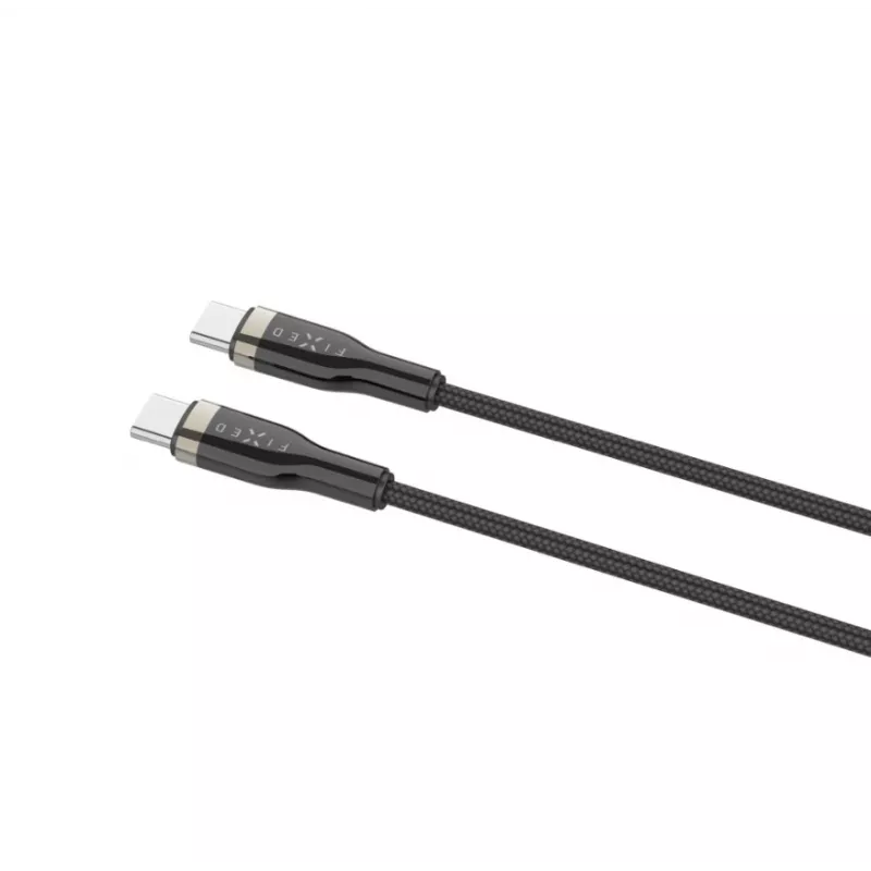 FIXED FIXDB-CC2-BK gevlochten USB-C/USB-C-kabel, 2 m, 100 W