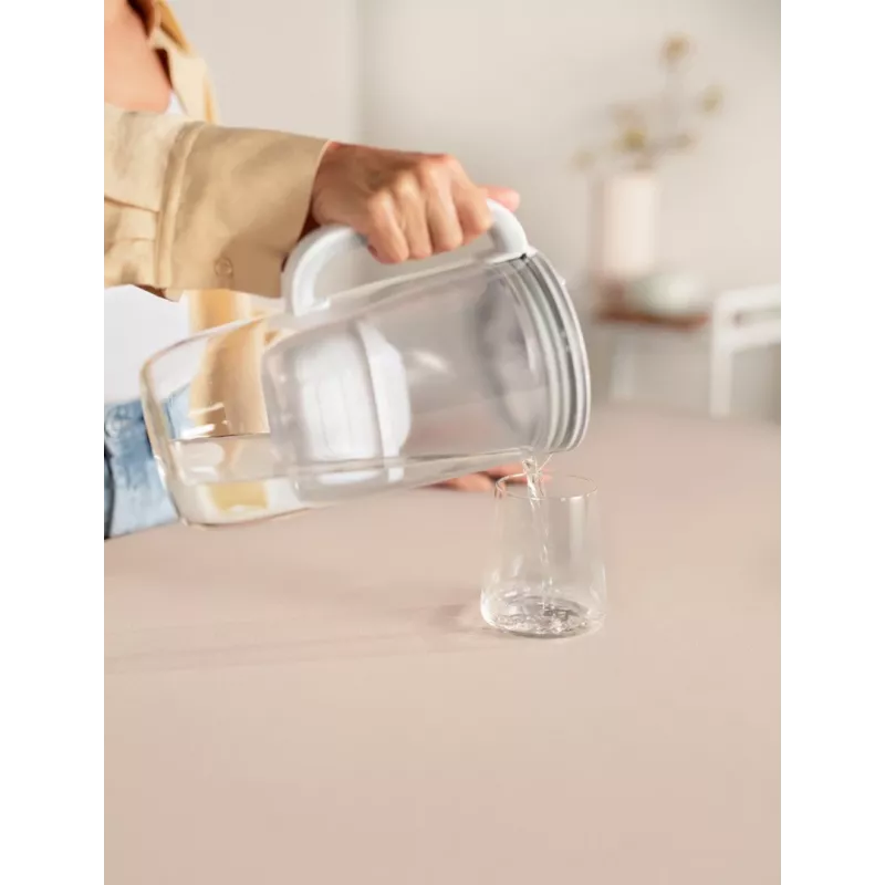 Brita Glass+1 Maxtra Pro Pure Performance glazen filterkan, 2,5 l totaal / 1,5 l gefilterd, vaatwasserbestendig, grijs