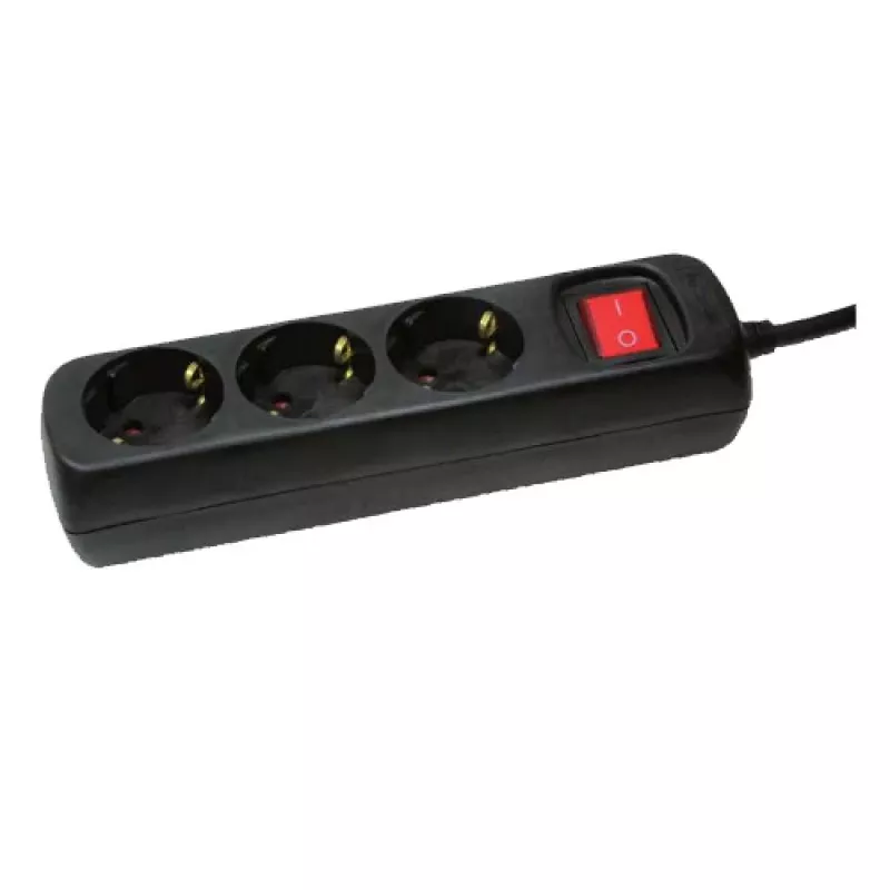 Verlengsnoer LogiLink LPS206B 1,4 m 3 AC-stopcontacten zwart