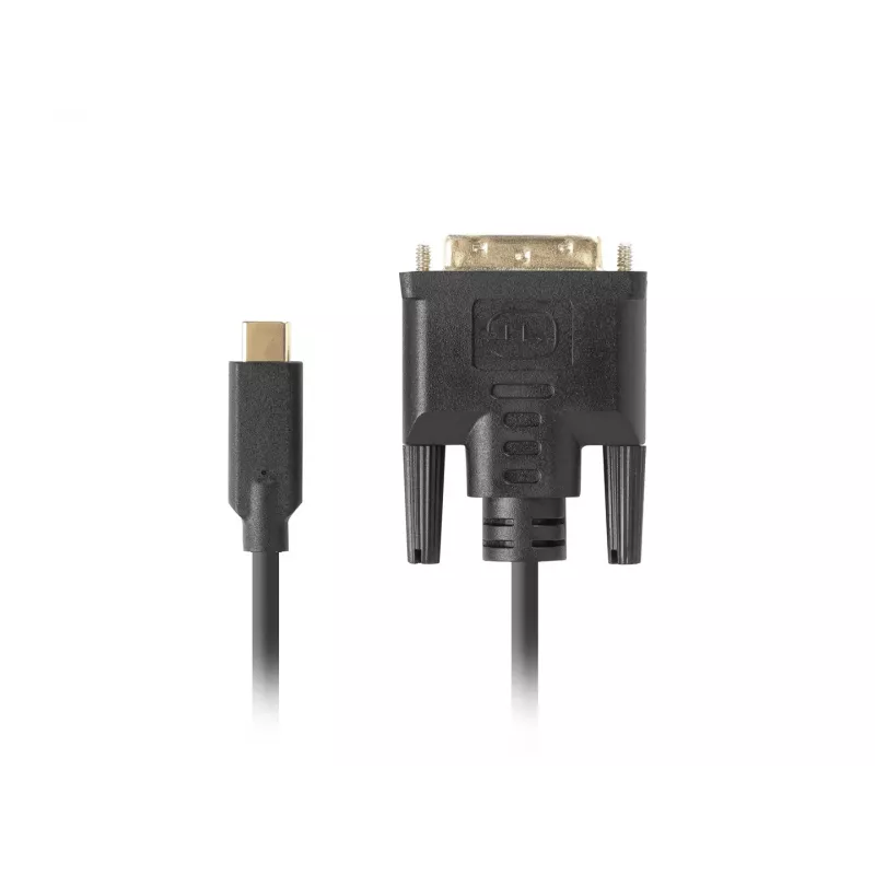 Videokabel-adapter LANBERG CA-CMDV-10CU-0030-BK, USB Type-C naar DVI-D, 3 m, zwart