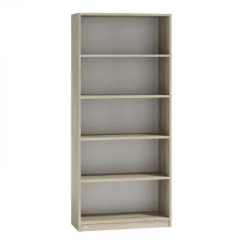 Kantoorrek top e shop R80 SONOMA, eikenafwerking, 5 legplanken, 800×300×1820 mm