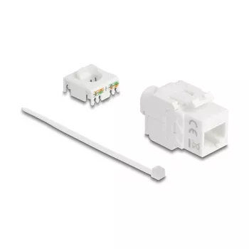 Delock 90722 Keystone-module RJ45 naar LSA Cat.6A UTP, 180 graden, gereedschapsvrij