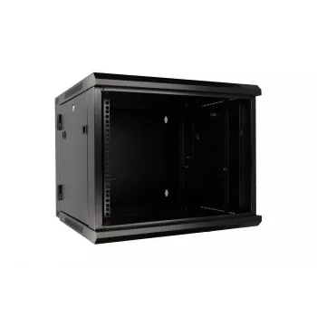 Extralink Rackmount-behuizing 6U 600x600 AZH zwart wandgemonteerd, kantelbaar