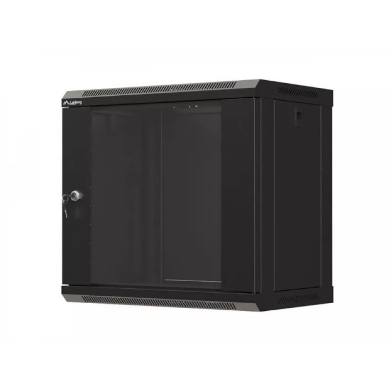 Wandmontage rack LANBERG WF03-5309-10B, 9U, 500×350×540 mm, max. belasting 60 kg, zwart