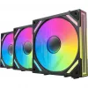 Alpenföhn 84000000228 Wing Boost 4 PWM RGB behuizingsventilatoren, 120 mm, 500–1800 rpm, 3 stuks, zwart
