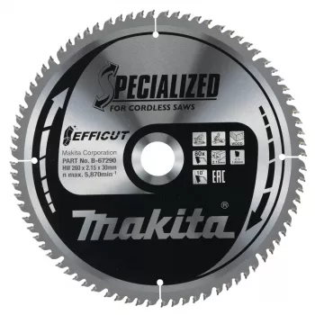 T.C.T.-zaagblad 260X2.15X30mm 10° T80 EFFICUT