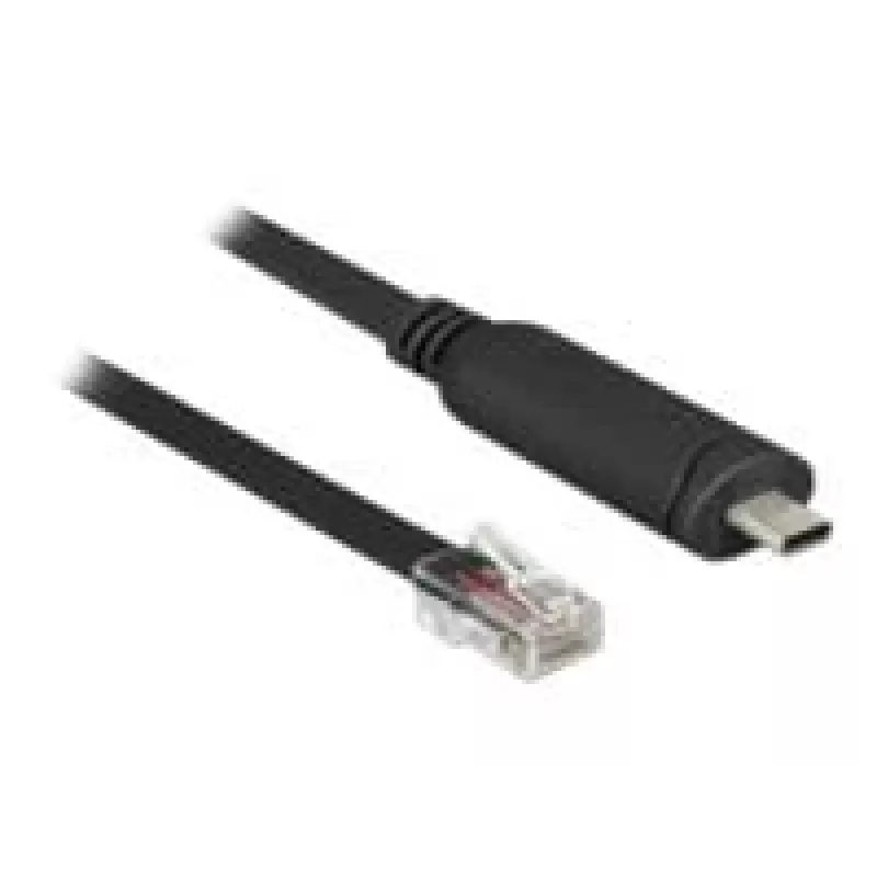 DeLock - seriële adapter - USB-C - RS-232 x 1 - zwart (63912)