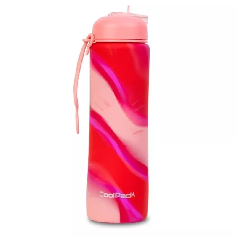 COOLPACK siliconen drinkfles Pump 600 ml meisjes roze