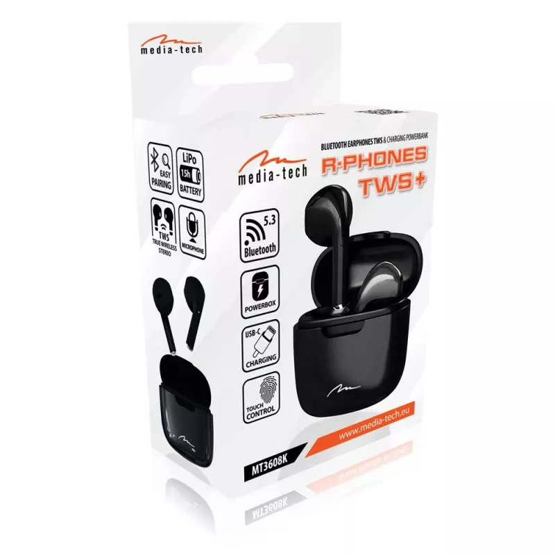Hoofdtelefoon Media-Tech MT3608K R-Phones TWS+ zwart
