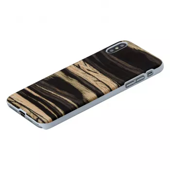 Smartphonehoes man and wood voor iPhone XS Max – white ebony finish