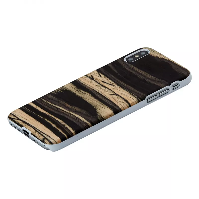 Smartphonehoes man and wood voor iPhone XS Max – white ebony finish