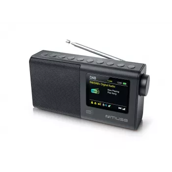 Draagbare radio muse M-117 DB — DAB/DAB+/FM, 3W RMS, 2,8 inch TFT, externe antenne, 3,5-mm-aansluiting, 0,3 kg, Zwart
