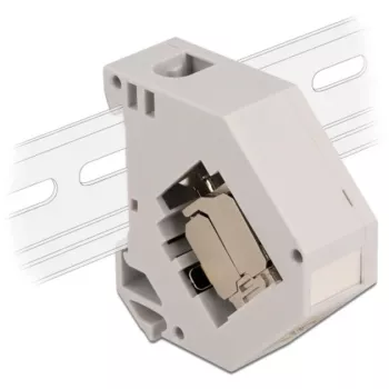 Delock - modulaire adapter - DIN-rail monteerbaar - CAT 6a - STP - grijs - 1 aansluiting (86014)