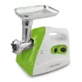 Vleesmolen ESPERANZA EKM012G — 600 W, RVS-mes, worsthoorntje, kebbe-opzetstuk, achteruitloop, antislipvoetjes, wit/groen