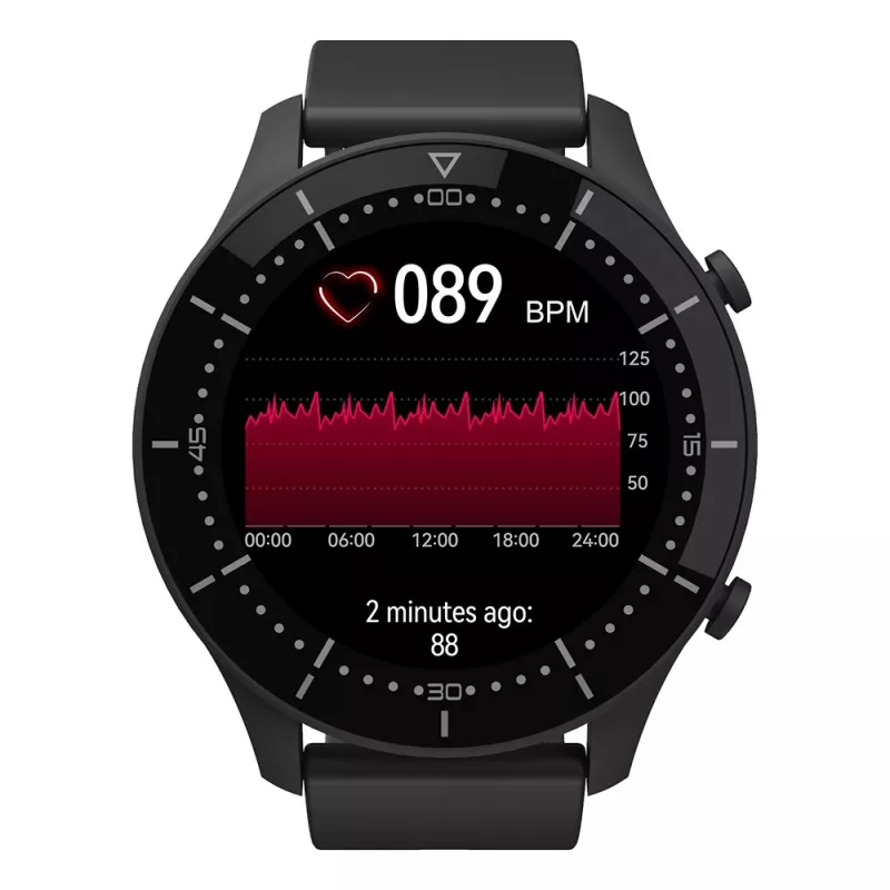 Smartwatch MEDIA-TECH MT870 — 1,3 inch (3,3 cm) IPS-touchscreen, 51 mm behuizing, Bluetooth, zwart