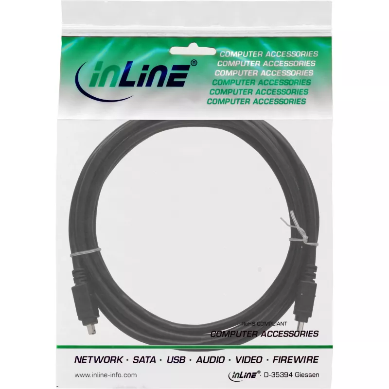 InLine FireWire 400 1394-kabel 4-pins stekker / stekker 3m