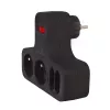 Maclean stopcontact, viervoudig met schakelaar, stabilisatievoet, type E, 2x2,5A, 2x16A, MCE224 E/B