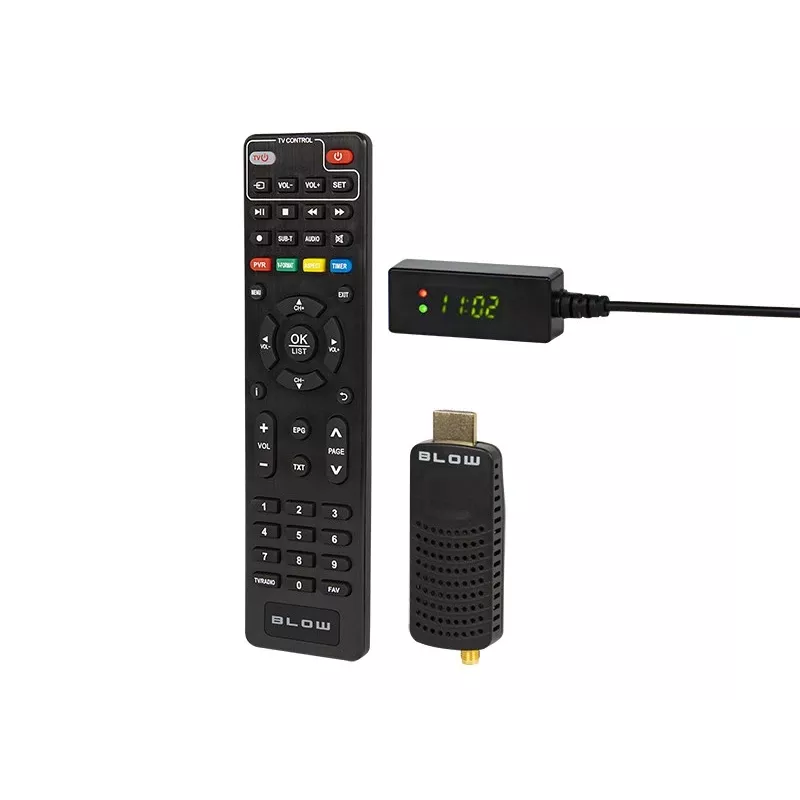 DVB-T2-tuner BLOW 7000FHD MINI H.265 – compacte terrestrische tv-receiver, HDMI, USB, S/PDIF, audio L/R, teletekst