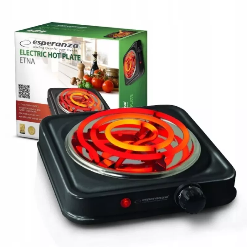 Esperanza EKH012K kookplaat zwart tafelmodel 21 cm 1 zone(s)