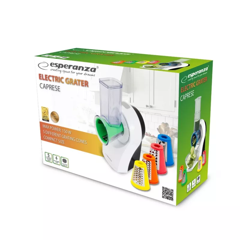 Elektrische rasp ESPERANZA EKM026, 150 W, AC 220–240 V, 5 rollen, kunststof behuizing, meerkleurig