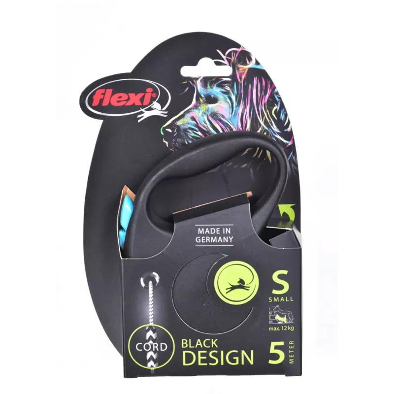 Flexi Black Design S 5 m hondenlijn met rolmechanisme