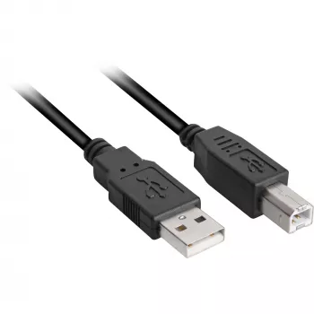 USB-kabel Sharkoon USB 2.0 5 m USB A USB B zwart