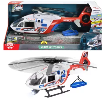 Speelgoedhelikopter Dickie Giant Helicopter schaal 1:24, gegoten model, compatibel met speelsets