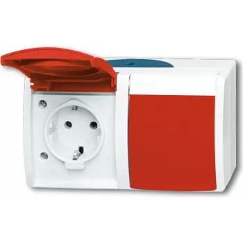 Busch-Jaeger stopcontact rood wit (2084-0-0700)