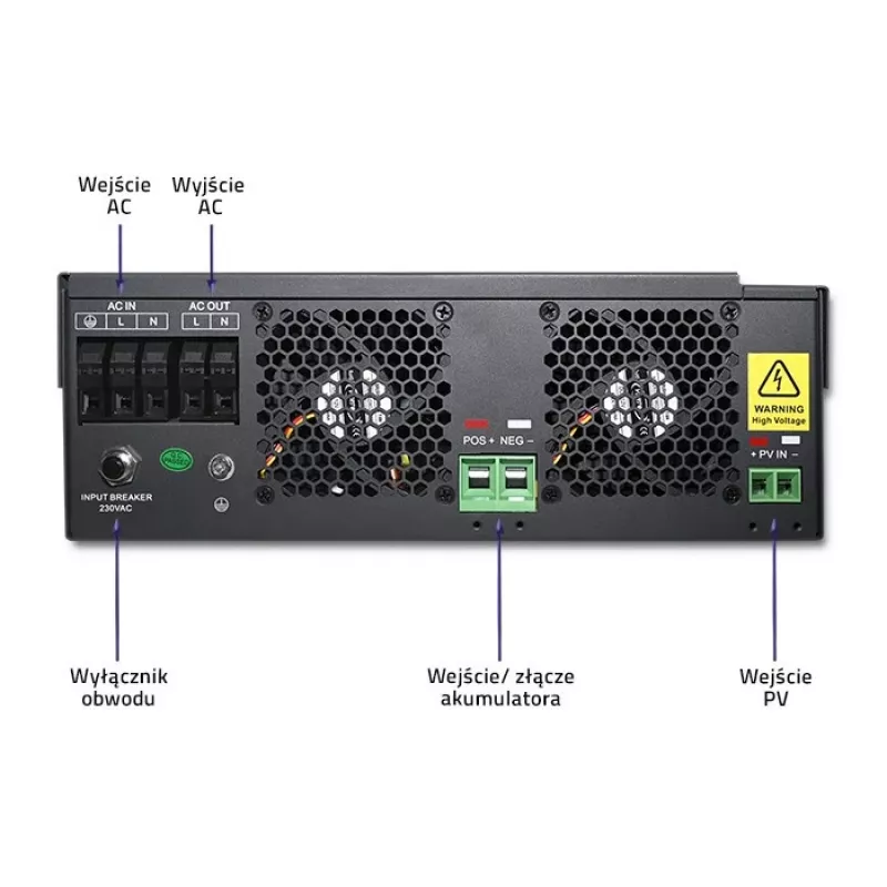 Off-grid omvormer Qoltec 53887 zonne-omvormer 10 kVA Lithium Polymeer zwart