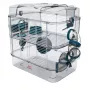Käfig ZOLUX Rody3 DUO blauw — tweelaags knaagdierenkooi, kunststof en metaal, 410×270×405 mm, 3 kg