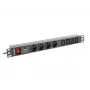 Lanberg PDU-04E04I-0200-IEC-BK 1U rack-PDU, 4x type E + 4x IEC C13, 10 A, 2 m, zwart