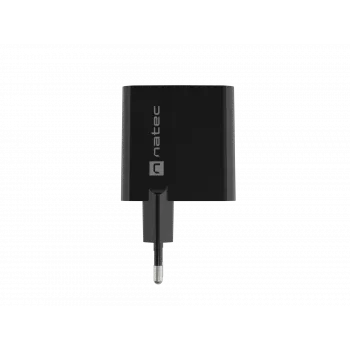 Bedrade oplader voor mobiele apparaten NATEC NUC-2143, 45 W, USB-C PD 3.0 + USB-A QC 3.0, 110–240 V, zwart
