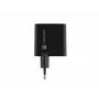 Bedrade oplader voor mobiele apparaten NATEC NUC-2143, 45 W, USB-C PD 3.0 + USB-A QC 3.0, 110–240 V, zwart
