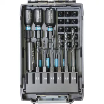 Borenset Makita E-22866 — 31-delig, verschillende maten voor hout, metaal, metselwerk