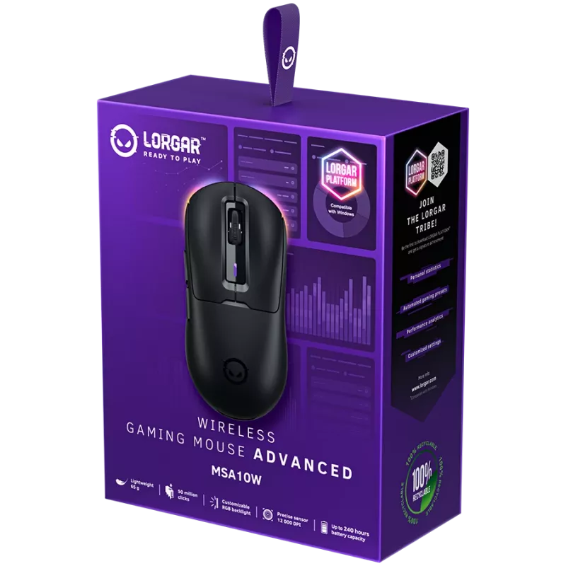 Gaming-muis LORGAR MSA10W draadloos