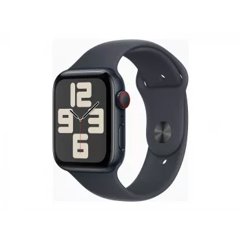 Watch SE GPS + Cellular 44 mm Midnight aluminium behuizing met Midnight sportband – M/L