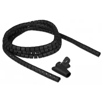 Spiraalslang met trekveer, 2,5 meter x 15 mm, kabelslang zwart
