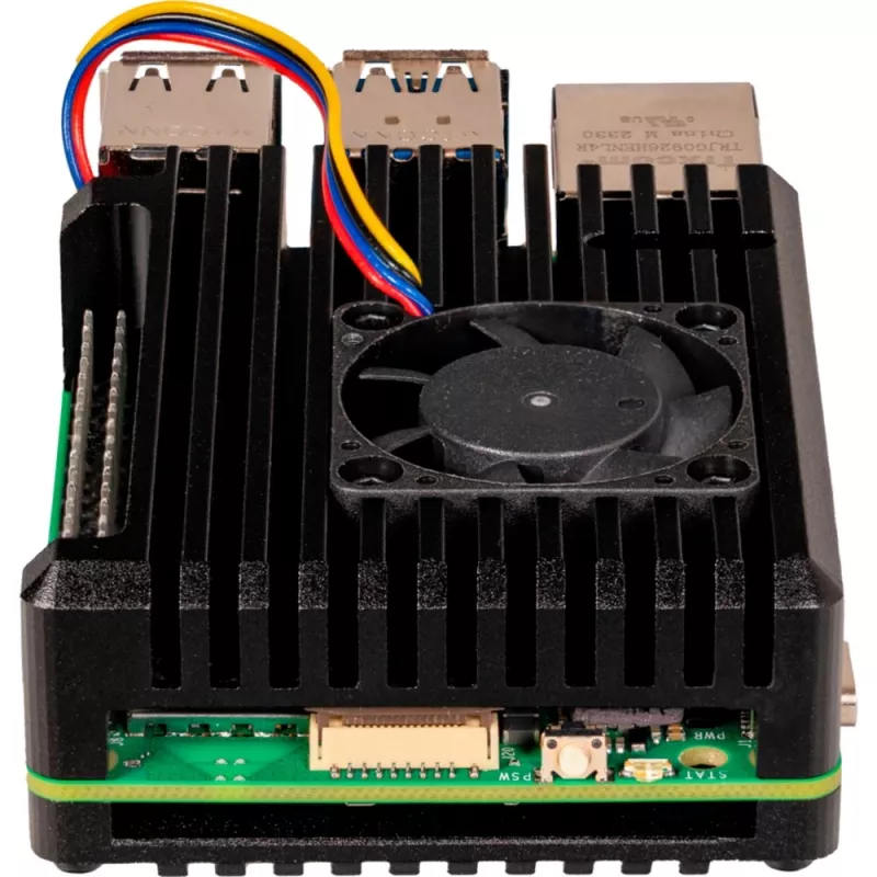 Joy-IT Armor Case BLOCK ACTIVE SBC-behuizing geschikt voor ontwikkelborden Raspberry Pi (RB-AlucaseP5-07FAN)