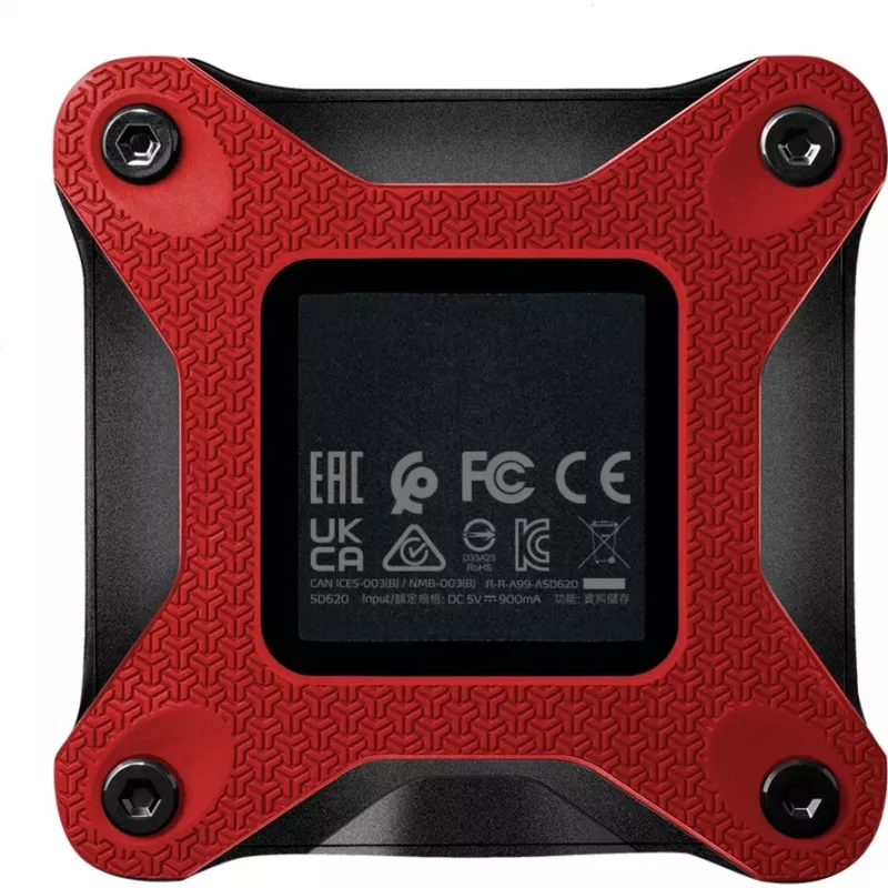 Externe SSD ADATA SD620 1 TB, draagbaar USB 3.2 Gen 2 (Micro-USB B), leessnelheid 520 MB/s, schrijfsnelheid 460 MB/s, schokbestendig, rood